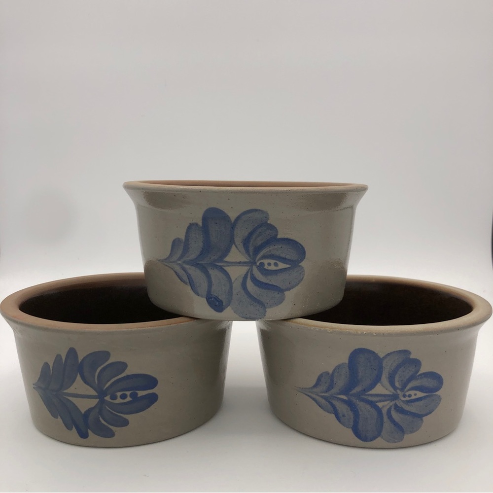 Set of 3 BBP Beaumont Brothers Pottery 2.5” x 5” Hand Painted Crocks